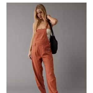 American Eagle Outfitters Orange Jumpsuit/overalls Linen And Cotton